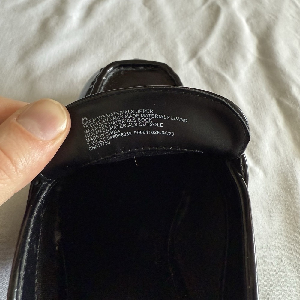 Y2K Chunky Block Platform Black Faux Leather Penny Loafers Womens 6.5 Academia - Picture 12 of 12